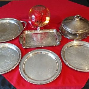 Silver plated serving dishes